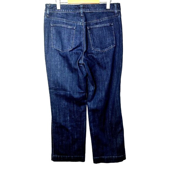 Talbots Women Jeans Boot Cut Trouser Pants Dark Wash Stretch Denim Blue Size 10 - Picture 2 of 12